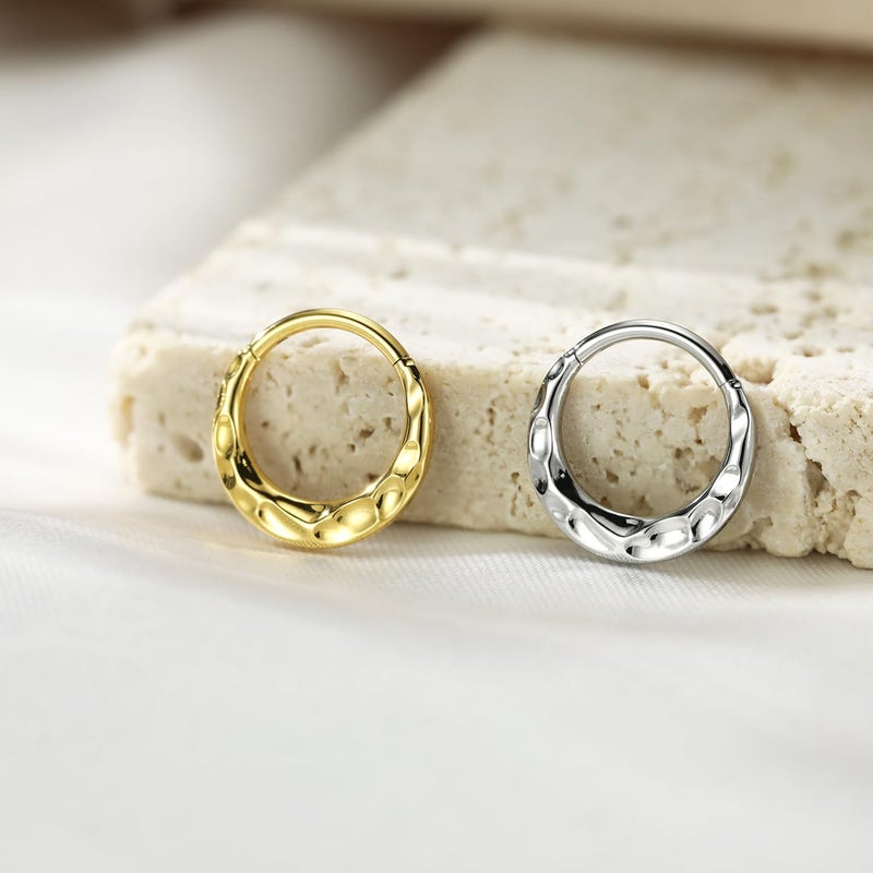 FUNLMO Store 316L Surgical Steel Septum Ring Nose Ring Hoop Hypoallergenic Daith Cartilage Conch Tragus Rook Earlobe Piercing Jewerly for Women Men - Image 3